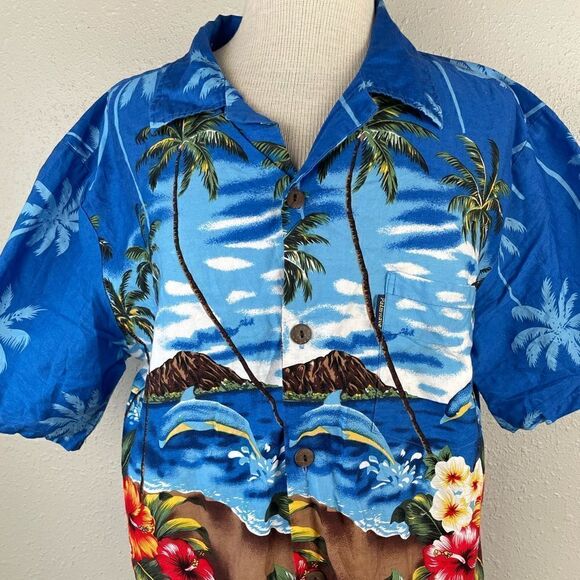 Palmwave Hawaii Short Sleeve Button Down Shirt Size M EUC - Picture 2 of 5